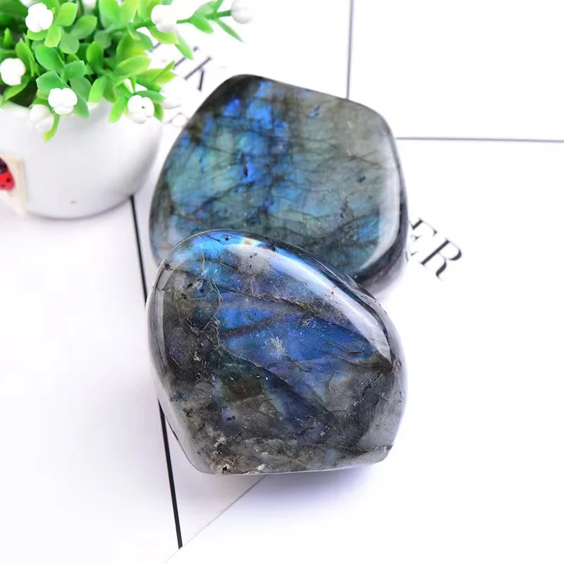 

Cheap Wholesale Natural colorful healing gemstone crystal polished light labradorite stones free form for gift