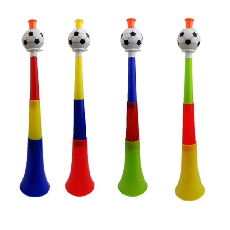 
China factory cheap plastic cheering horn , toy plastic football fans cheer trumpet ,can be customized logo 