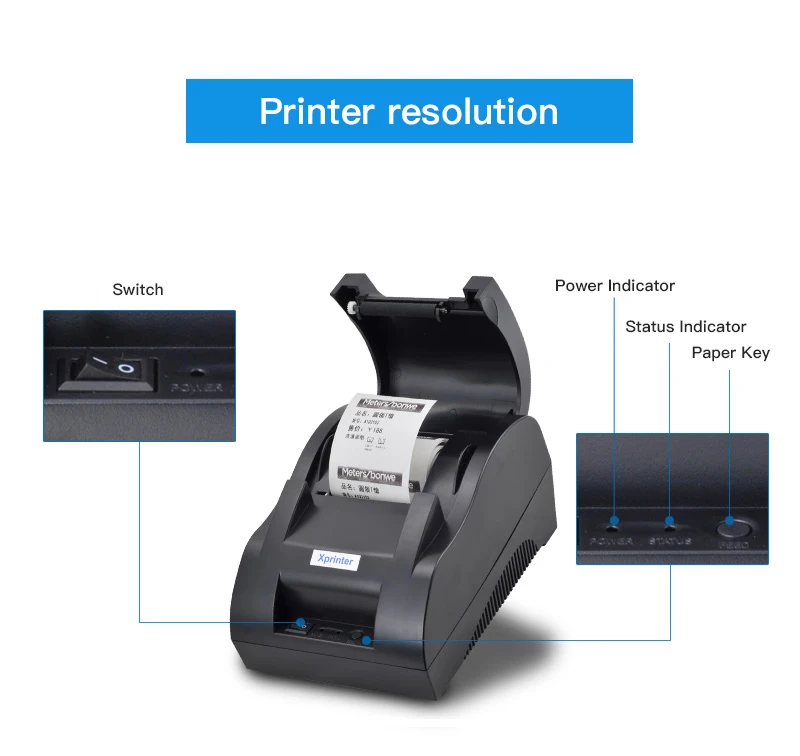 XP-58IIH 58mm 80mm Thermal Printer Support Win7/win8/win10/Linux System impresora de etiquetas