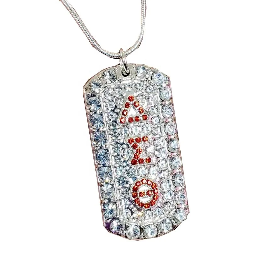 

Rhinestone Sorority custom AEO DST Delta Sigmaa Thetaa Necklace, Picture
