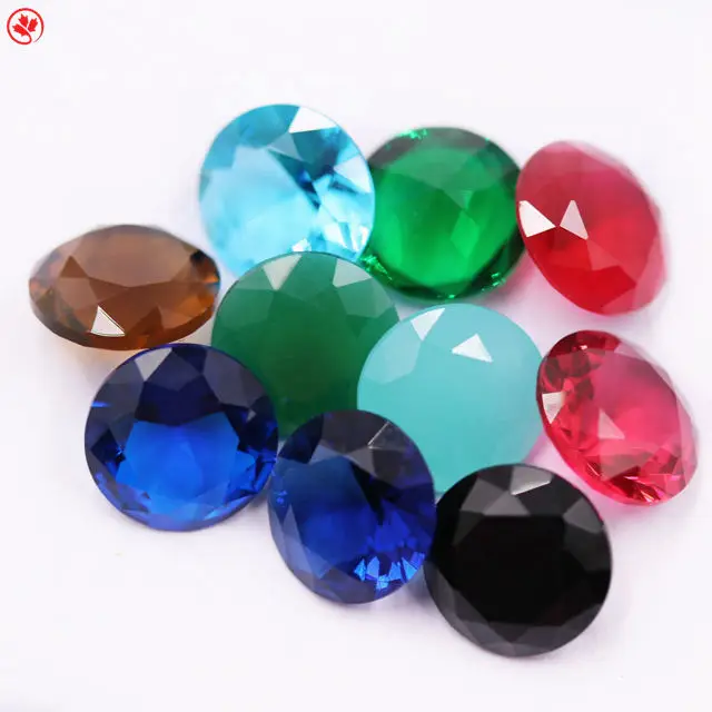 

Redleaf gems synthetic gemstone 2mm-8mm color rhinestone round shape crystal stone glass gems, Color available red, green,sapphire blue,coffee,rose...