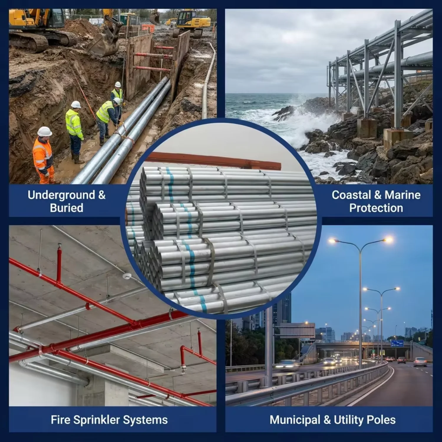 First Steel Welded Hot Dip Galvanized Steel Pipes Gi Round Iron Pipe Steel Pipe