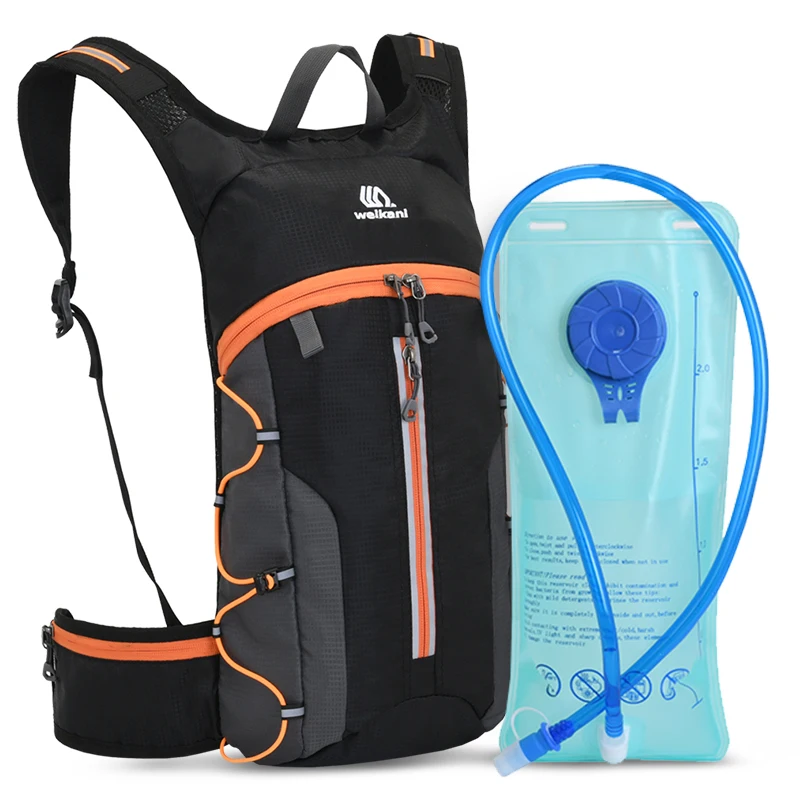 

Packable Hydration Pack with 2L Bladder Water Rucksack Backpack Bladder Bag Cycling Bicycle Bike Hiking Climbing Pouch, Black,blue,orange
