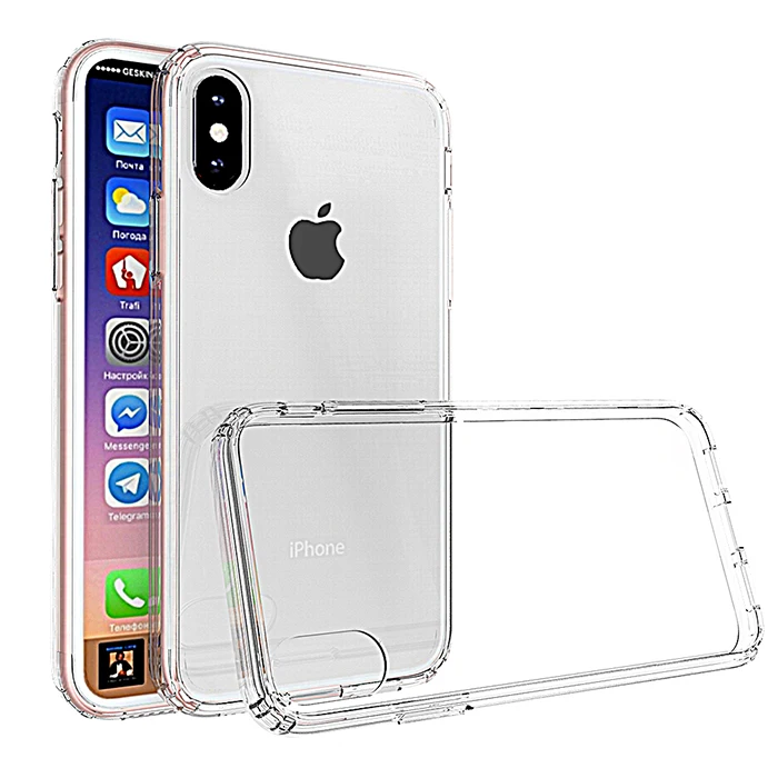 Wholesale OEM Custom Design Transparent Hybrid Clear TPU Mobile phone Covers Cell Phone Case for iphone X