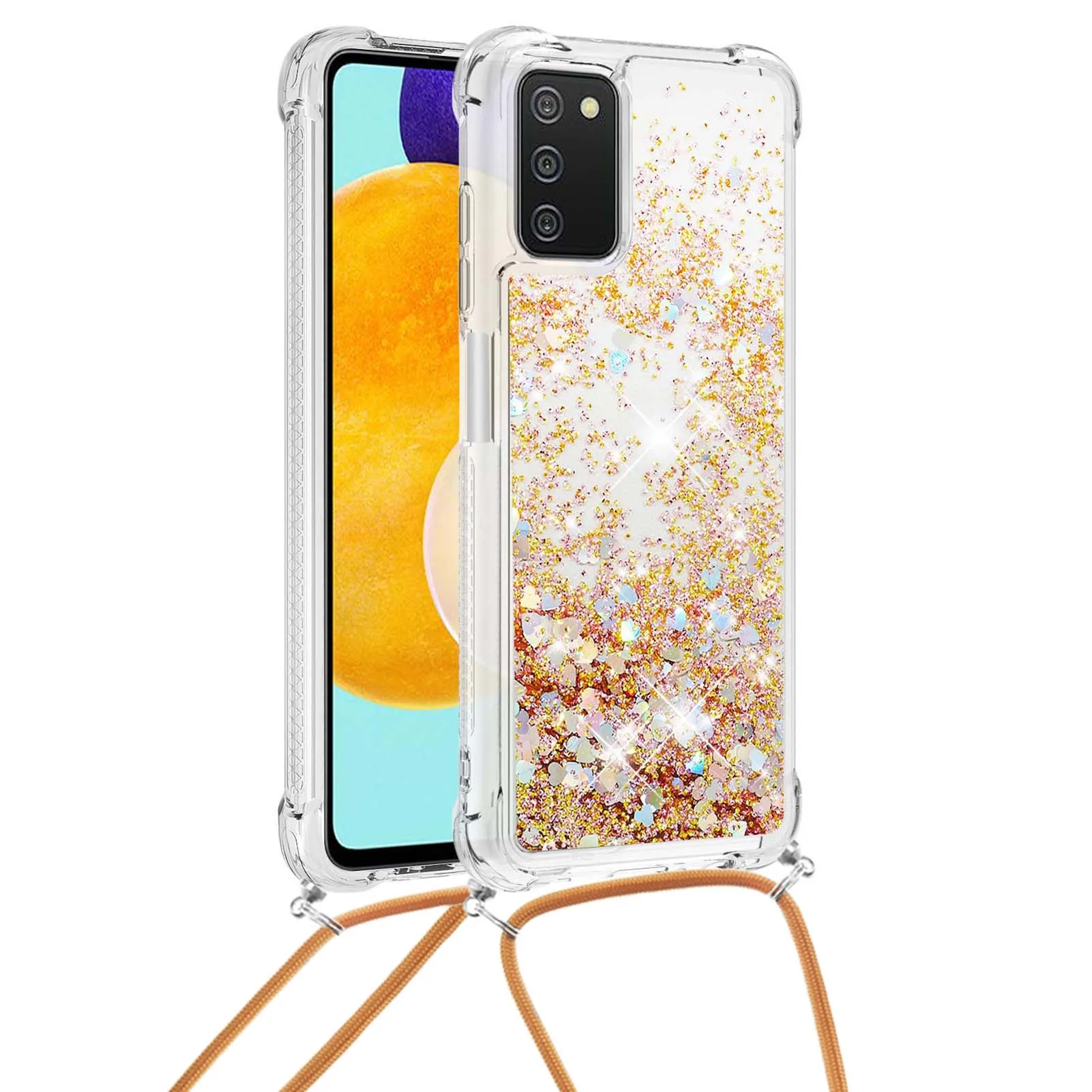 

Dynamic Liquid Quicksand Phone Case For Samsung A03S A32 A22 S21 FE S20 Plus A01 Core A12 Note 20 shine shell, 10colors