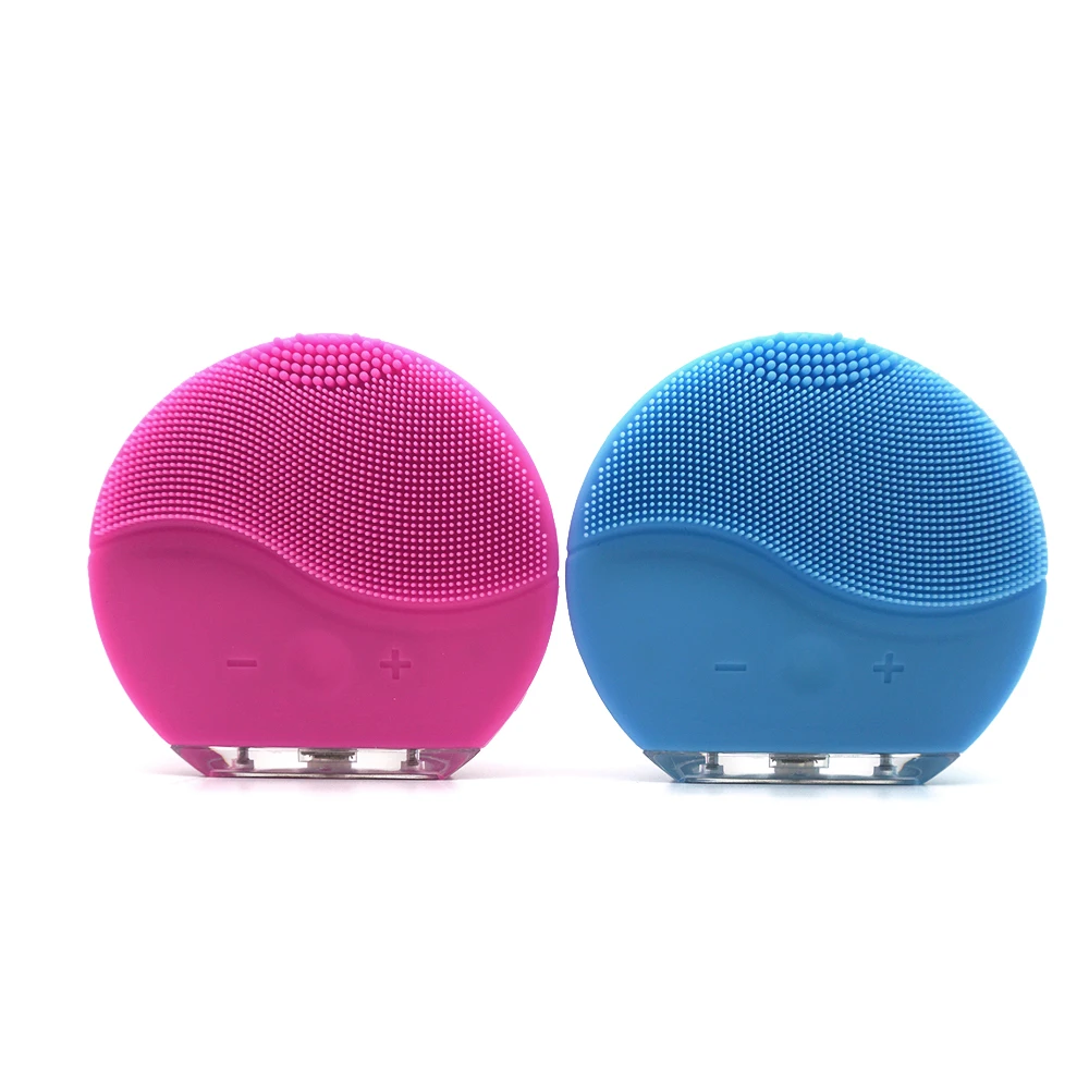 

Hot sale beauty machine waterproof portable silicone electric face cleaner facial cleansing brush, Pink, blue, light pink, deep pink