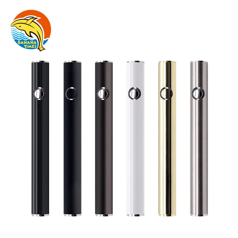 

Bananatimes S18 cbd pen battery preheat 380mah 510 cbd cartridge battery with custom logo, Black/stainless steel/customized