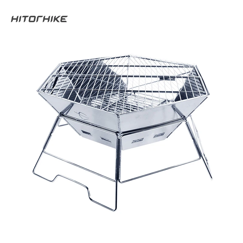 

Hitorhike Inventory Stainless Steel BBQ Grill Folding Camping Barbecue Grill
