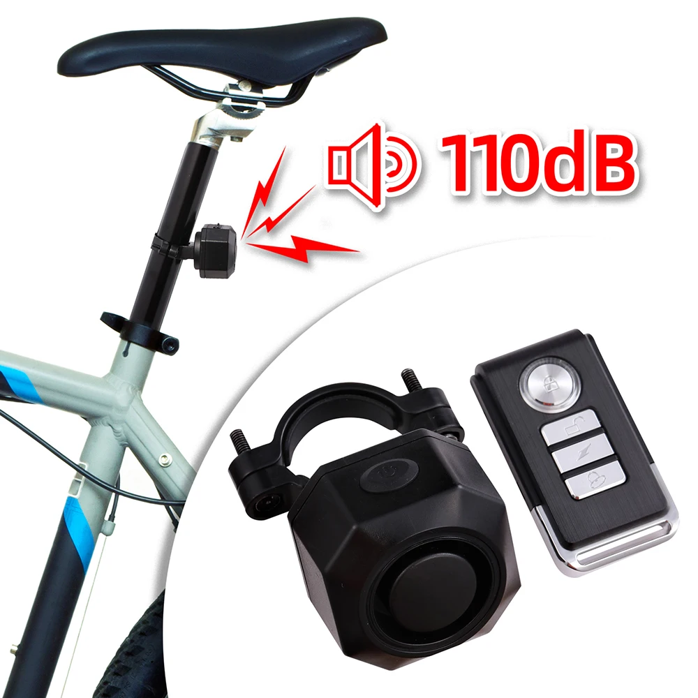 

IP65 Waterproof 7 Volume Adjustable 110DB Rechargeable USB Bike Bicycle Electric Motorcycle Anti theft Vibration Alarm