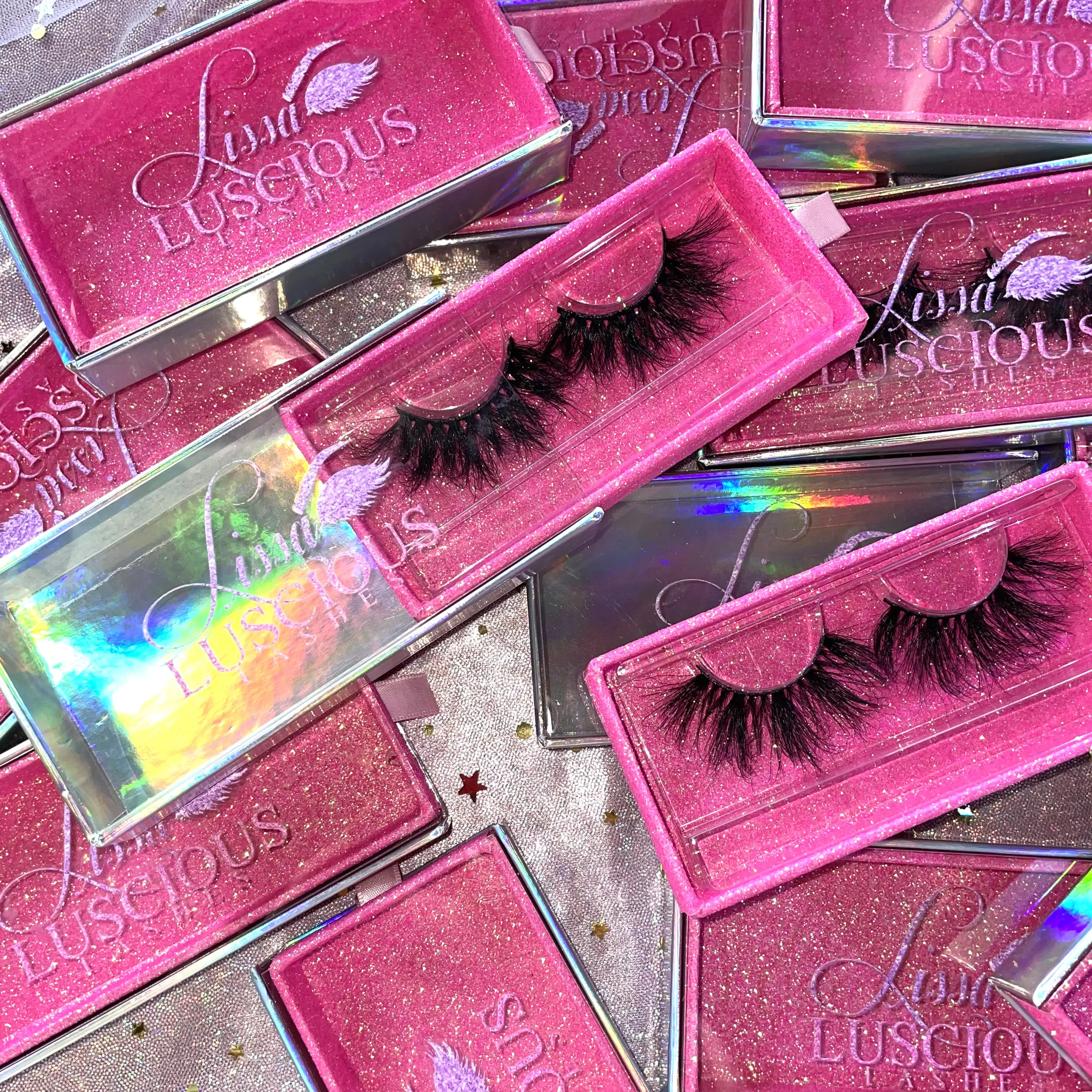 

Anforlin free samples fluffy full strip lashes luxury pink pull out lashbox packaging custom 3d mink eyelashes boxes vendor, Natural black