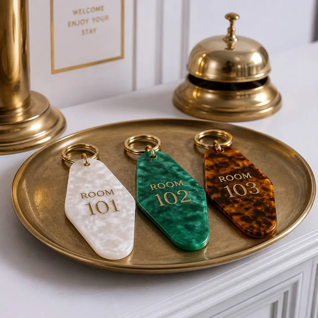 Boutique Hotel Brass Reception Tray Display