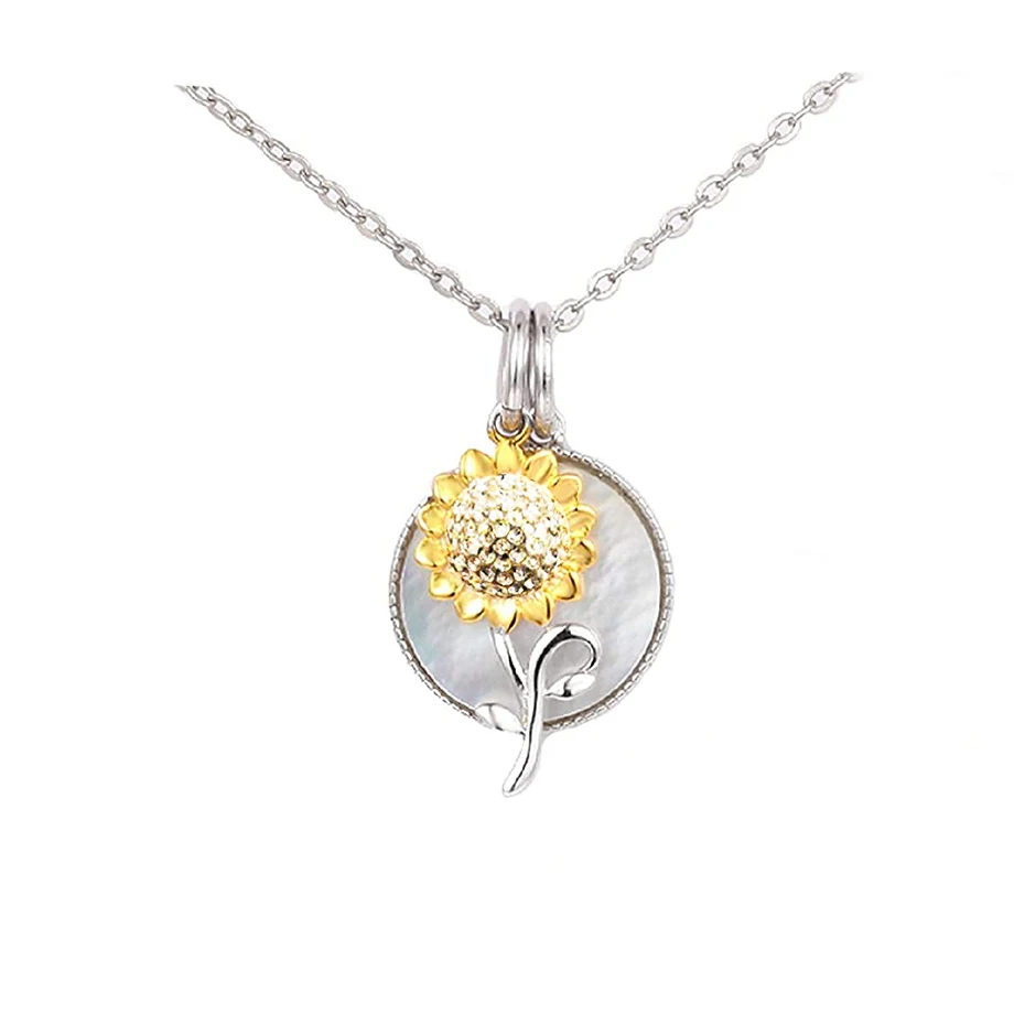 

Rose Valley Sunflower Necklace Hot Selling Jewelry Pendant Gold plated Two Tone Jewel Fashion Gift For Lover YN045