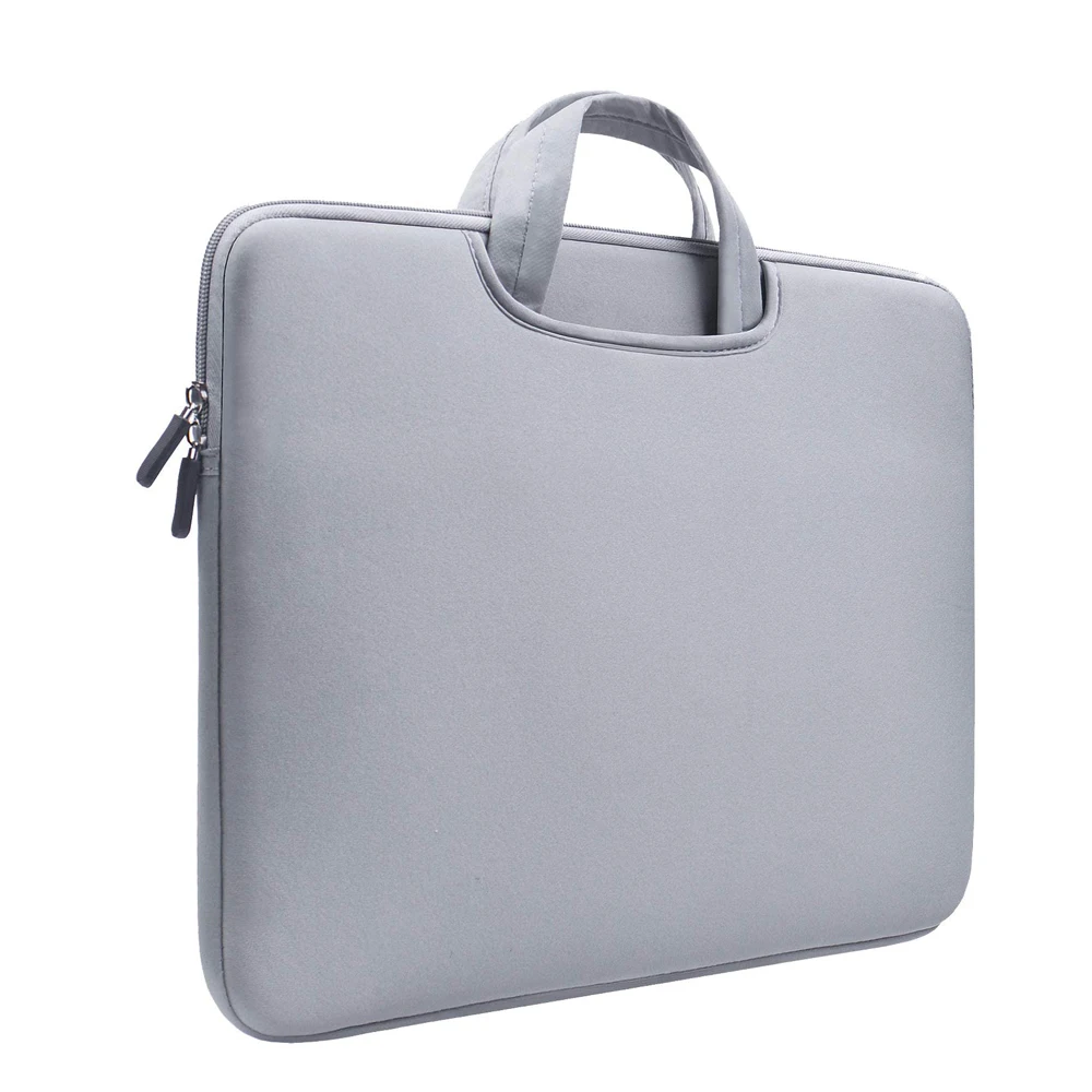 

15 Inch Laptop Sleeve 15.6-inch Soft Case Cover 15" Computer Notebook neoprene Bag With Handle, Grey