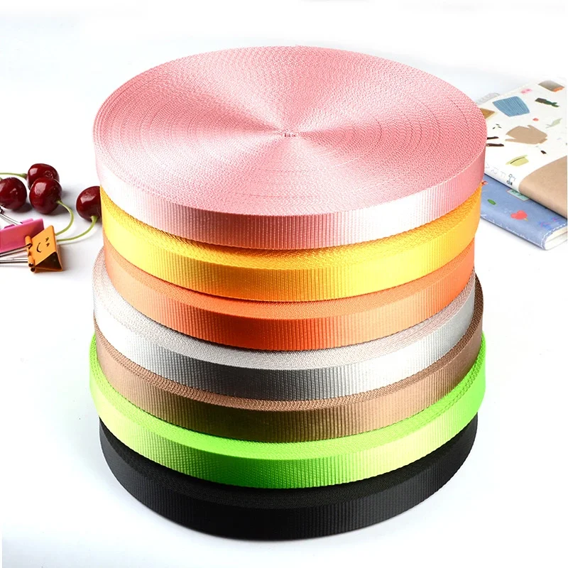 

Manufacturer Customized High strength muti-color 25mm/32mm/38mm herringbone nylon webbing, Multicolors