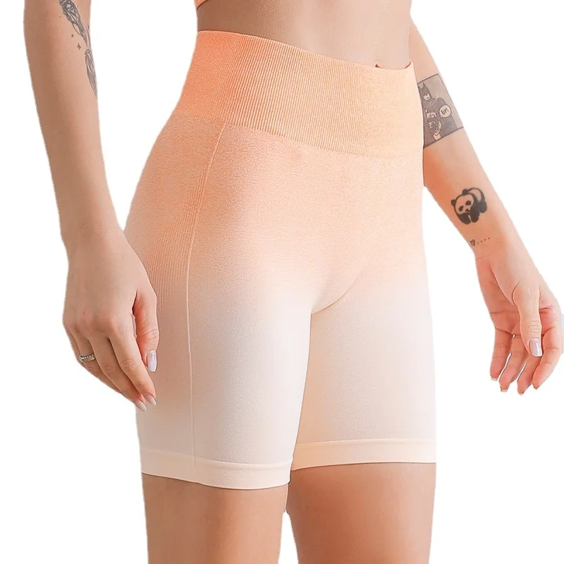 

2021 Hot-Selling Sports Shorts Women's Gradient Yoga Five-Point Pants Women's Quick-Drying High-Waist Fitness Leggings, As shown