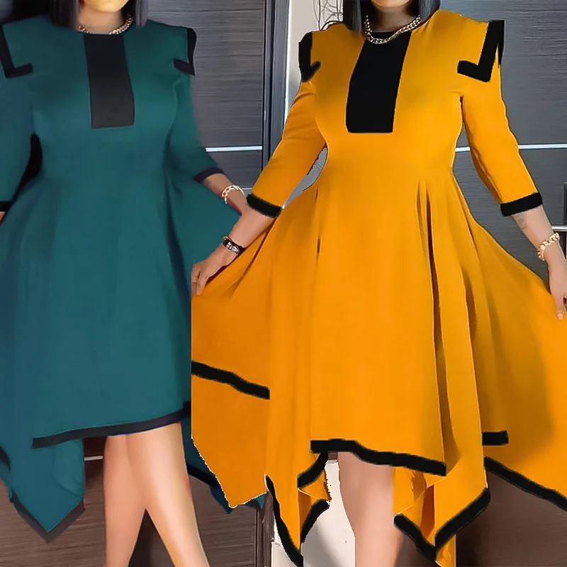 

African Half sleeve irregular dress party wear dresses for women elegant casual dresses Robe Africain