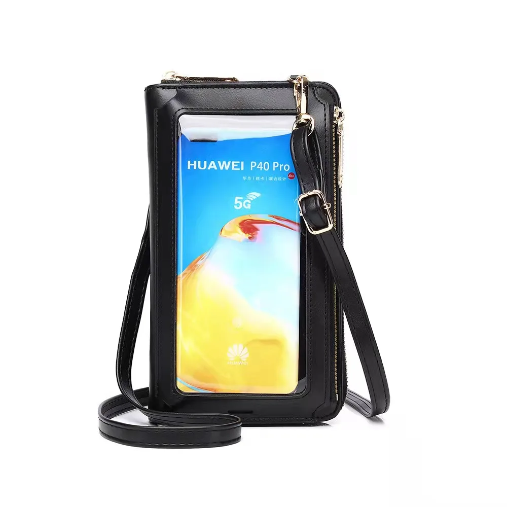 

AIZHU ODM Eco-friendly Hot Selling PU Leather Female Messenger Bag Fashion Large Capacity New waterproof phone bag