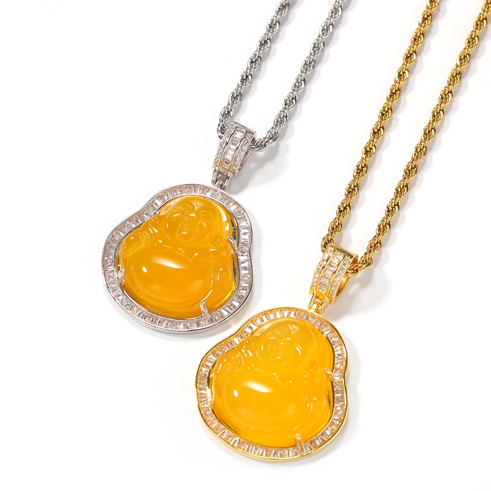 Yellow deals buddha necklace