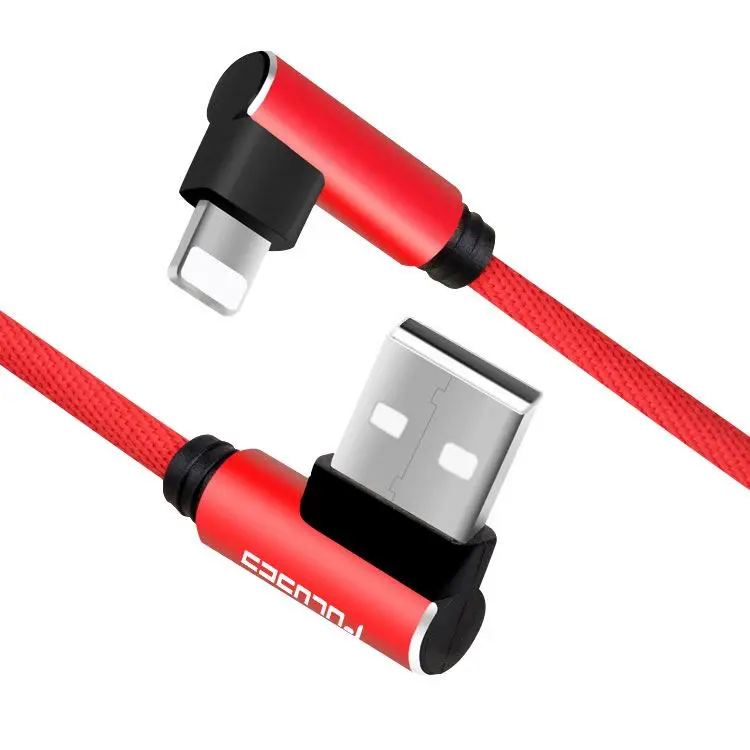 

Free Samples 90 Degree Elbow cable Usb2.0 Data Fast Charging For Apple For iphone Charging USB Cable Lighting Usb Cable, Black, red