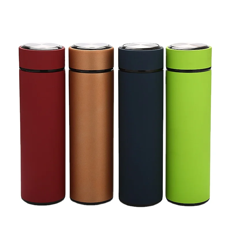 

outdoor 500ml double wall stainless steel vacuum insulated sport thermos water bottle, Black, white, green and custom color