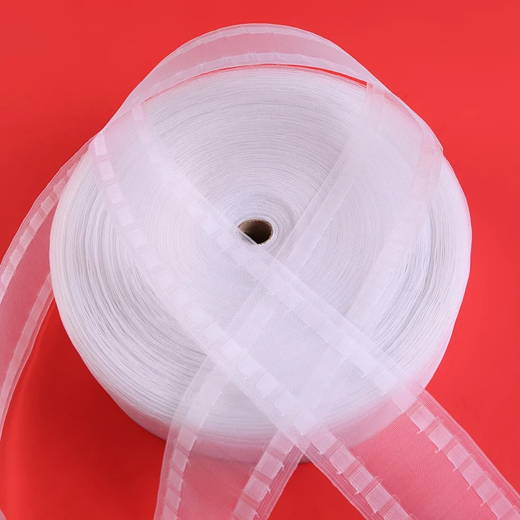 
Drapery accessories transparent nylon fold tape waterfall pleat curtain header tape 