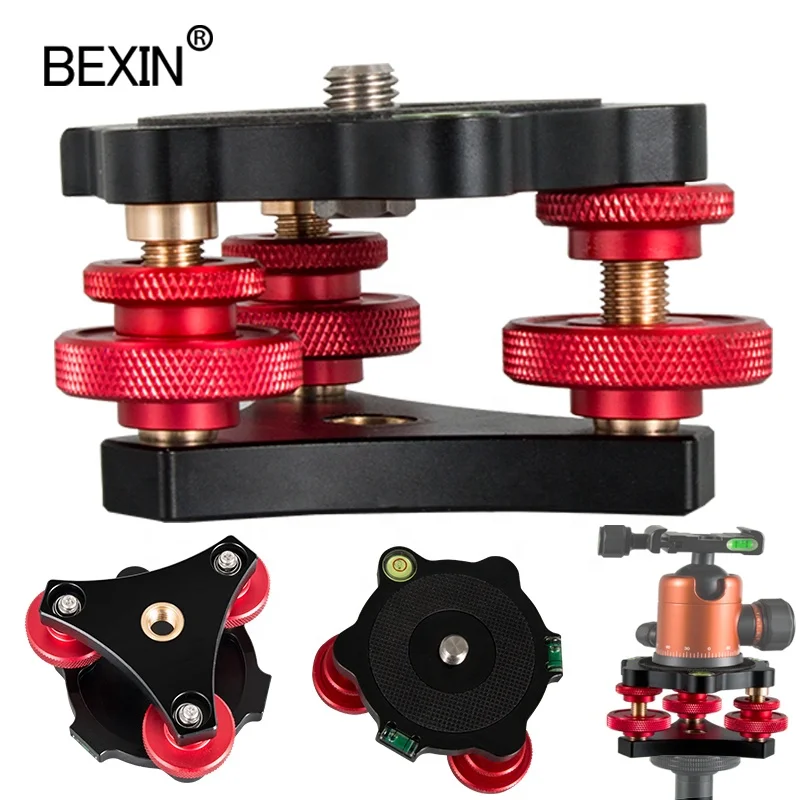 

BEXIN Precision Bubble Level Camera Head Tripod Leveling adjustment base For Tripod Monopod ball head Photography accessories, Black+red