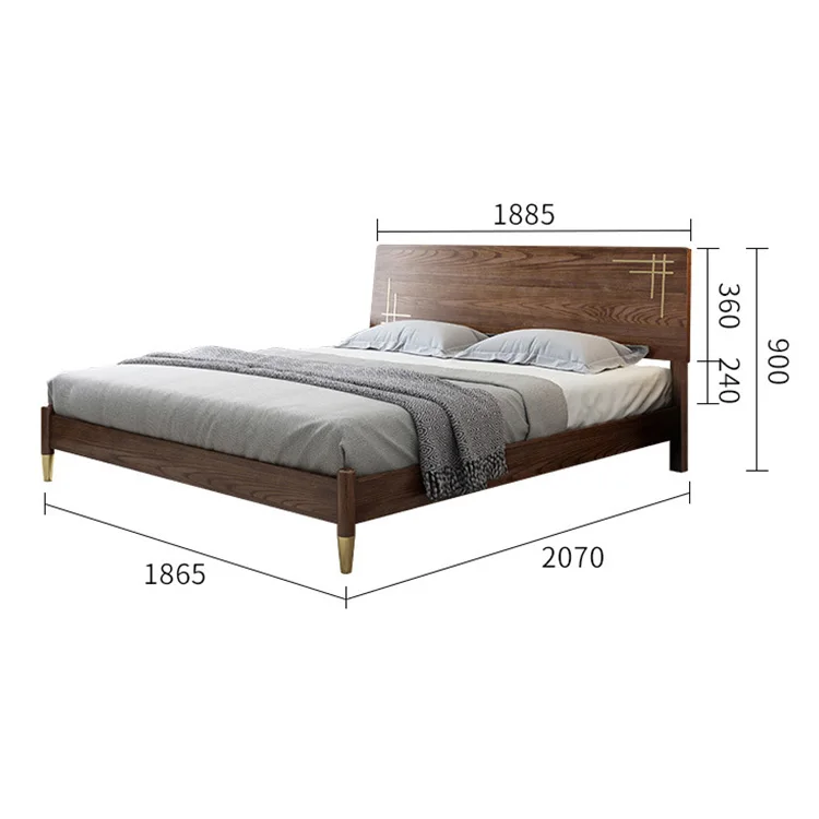 product-BoomDear Wood-Nordic style wooden bed bedroom furniture set solid wooden single or double be