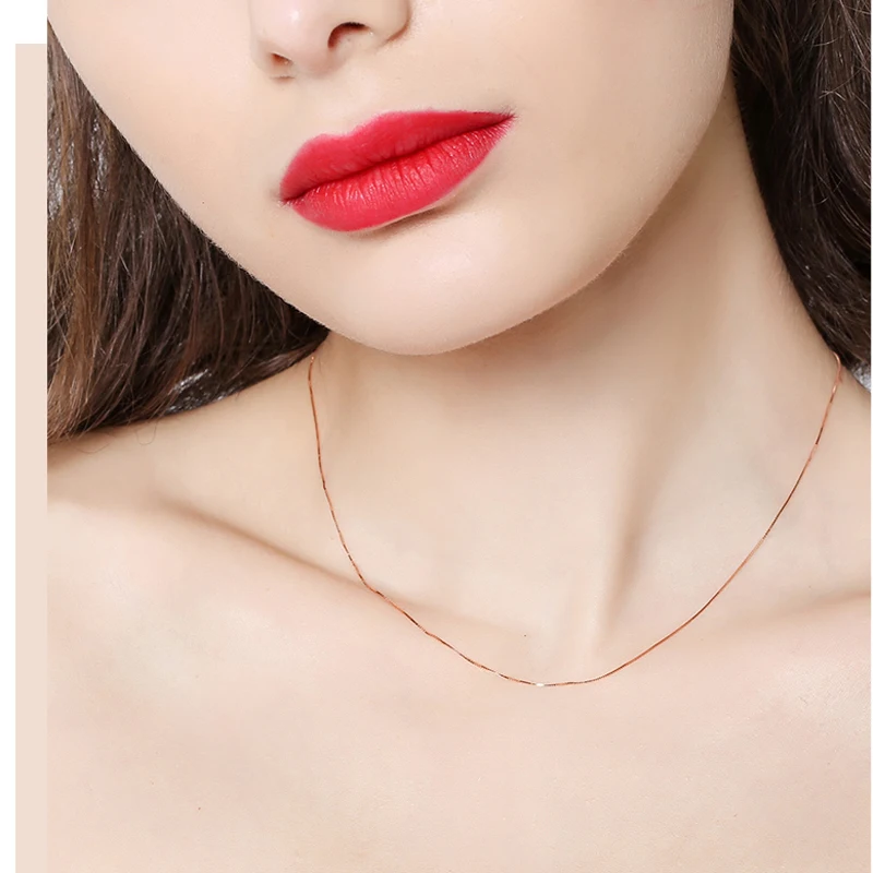 

Top Selling Classic Wholesale Solid Real Necklace 18K Gold Box Chain