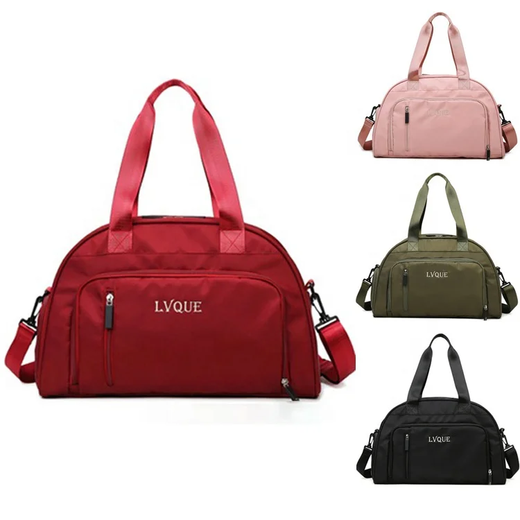 

wholesale Large Capacity Travel Bag Waterproof Sport Gym Travel Duffel Bag With Shoe Compartment, Red, green, black, pink