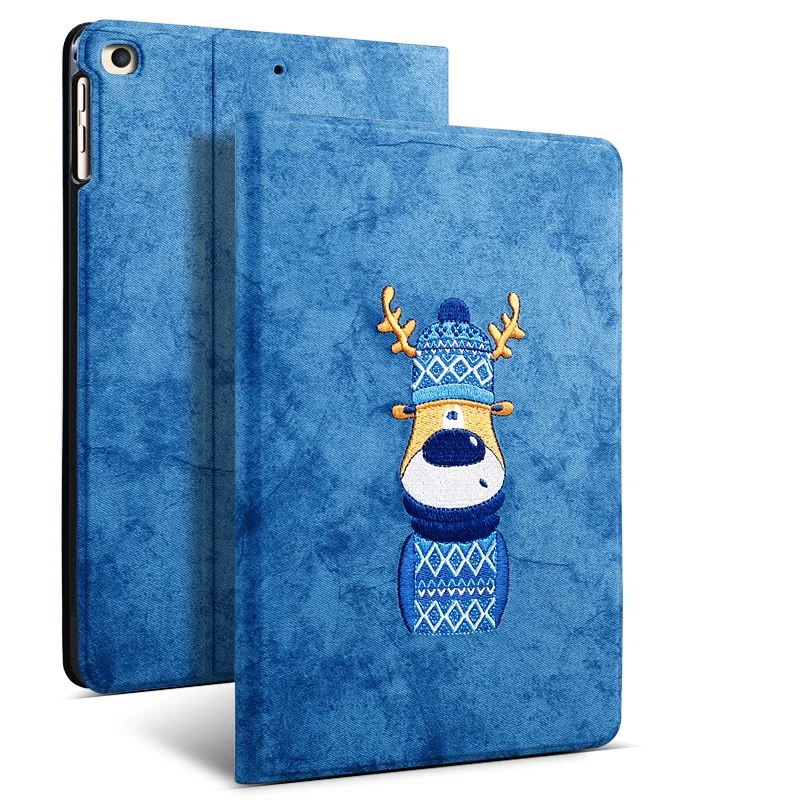 

Sweater Deer Embroidery Case for iPad Air 4 - No Auto Wake/Sleep