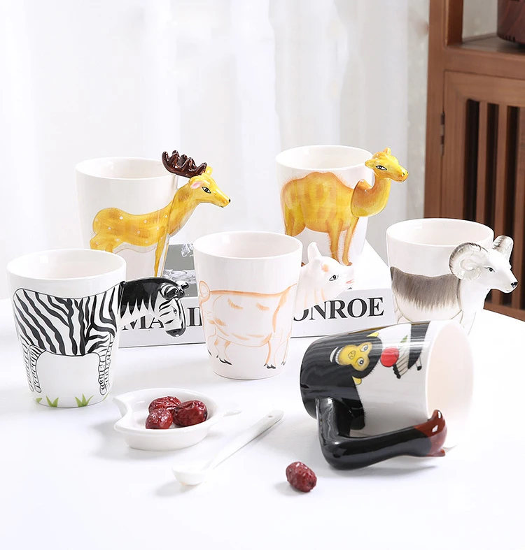 

Wholesale Cartoon Animal water Mug Fashion 3D Office Coffee Cup, As picture