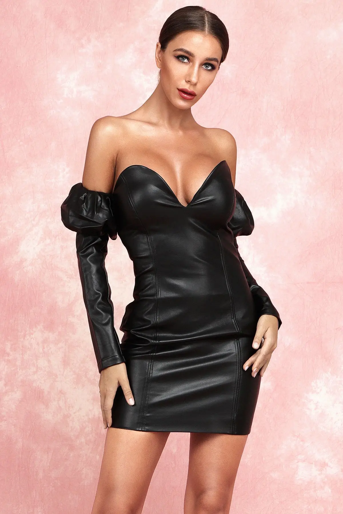 2019 Hot Sale Women Fashion Leather Dress Wit