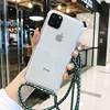 anti-scratch transparent shockproof tpu soft lanyard rope hand strap phone case for iphone/samsung/huawei models