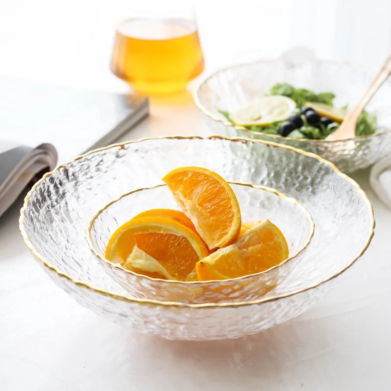 

Dinning Glass Cup Tableware Glass Mixing Bowl Salad Bowl Charger Glass Plate, Colourless