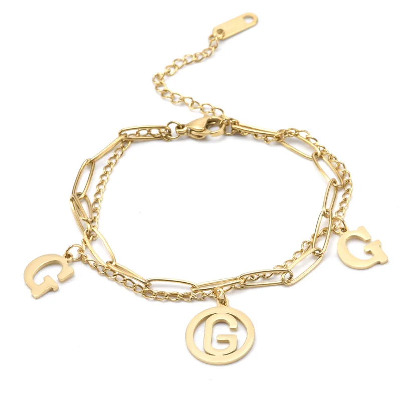

Amazon Popular Designs Round 18k Bracelet Letters Gg Pendant Charms Ladies Designer Famous Brands Bracelets, Gold