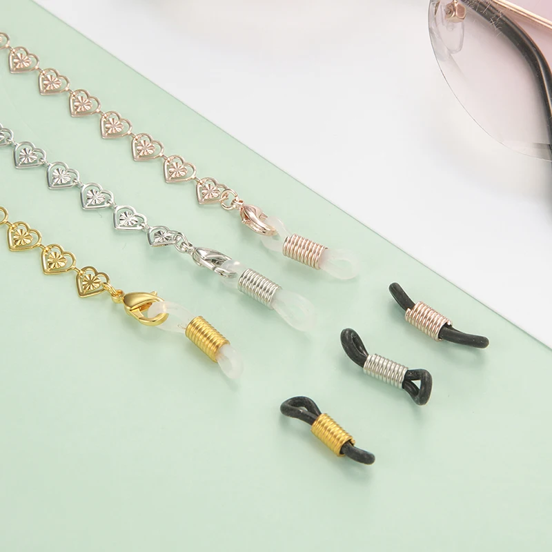 

2021 New Heart Shaped Chain For Mask Eyeglass Ladies Accessories Glasses Chain Clip Neck Strap Glasses Strap Maskcord Holder