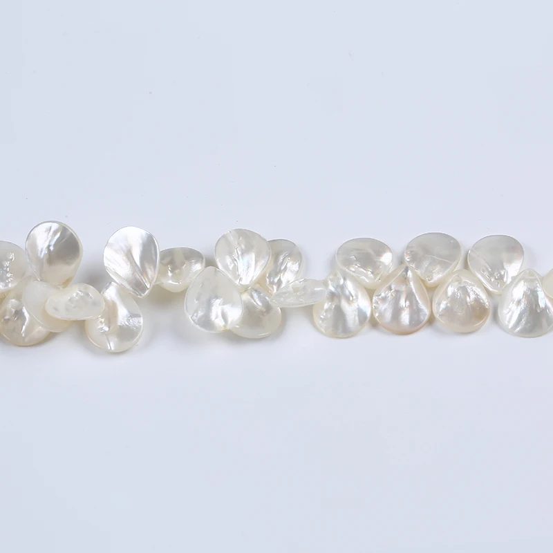 

Drop Water Shape Shell Mother of Pearl Necklace Loose Pearl Shell Beads, White