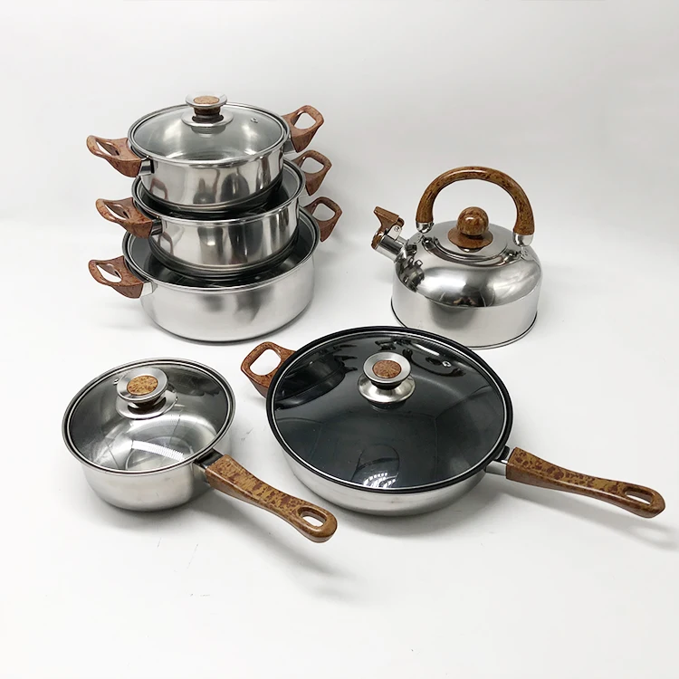
HanFa 12pcs induction cookware stainless steel pot pan set 