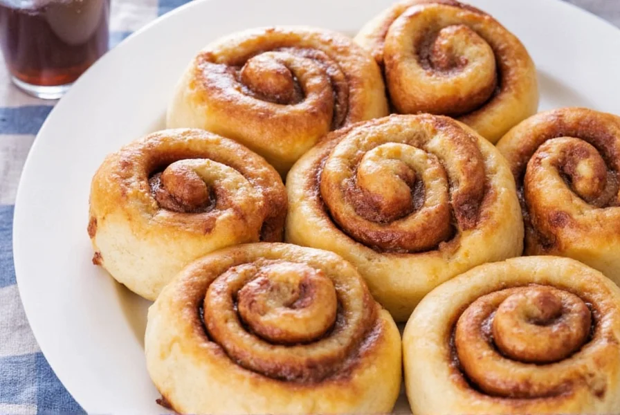 Step-by-step preparation of easy cinnamon buns showing rolled dough with cinnamon sugar filling