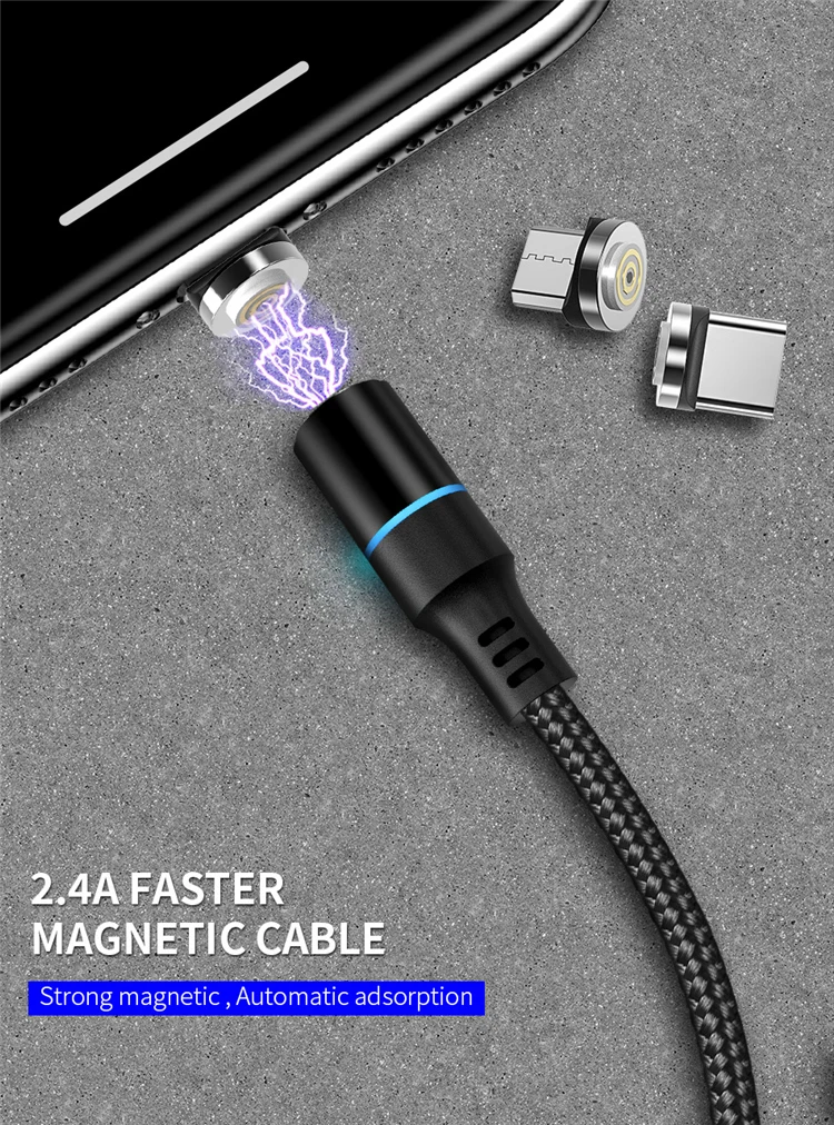 OEM Brand Logo 1M Magnetic Charging Line Cell Phone 3 In1 USB Cable With IOS Android Type C High Quality Fast Charger Cable Line - ANKUX.COM