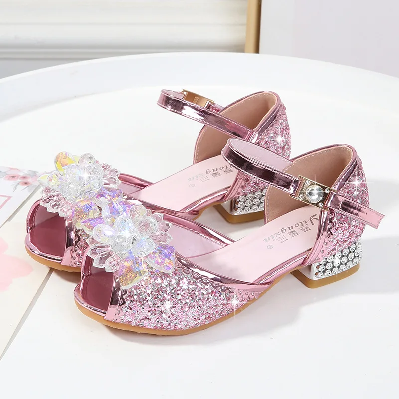 

SZY2111-3 Summer 2020 new girls high heel sandals kids crystal shoes