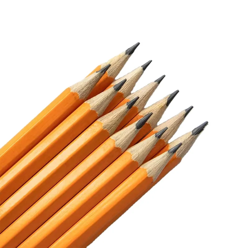 

7Inch 12Pcs Custom Logo Pencils With eraser head Students yellow Wooden HB Standard Pencils