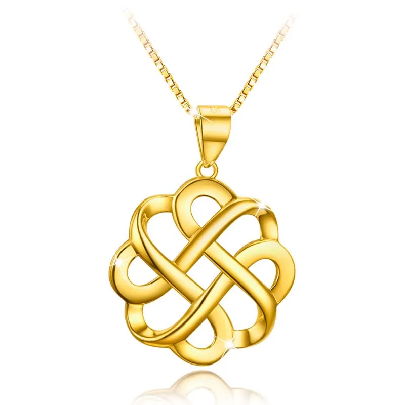 

2021 Fashion Knot Pendant Design Mens Chain 14K Gold Plated Sterling Silver Necklace Jewelry For Women, Rose gold/gold