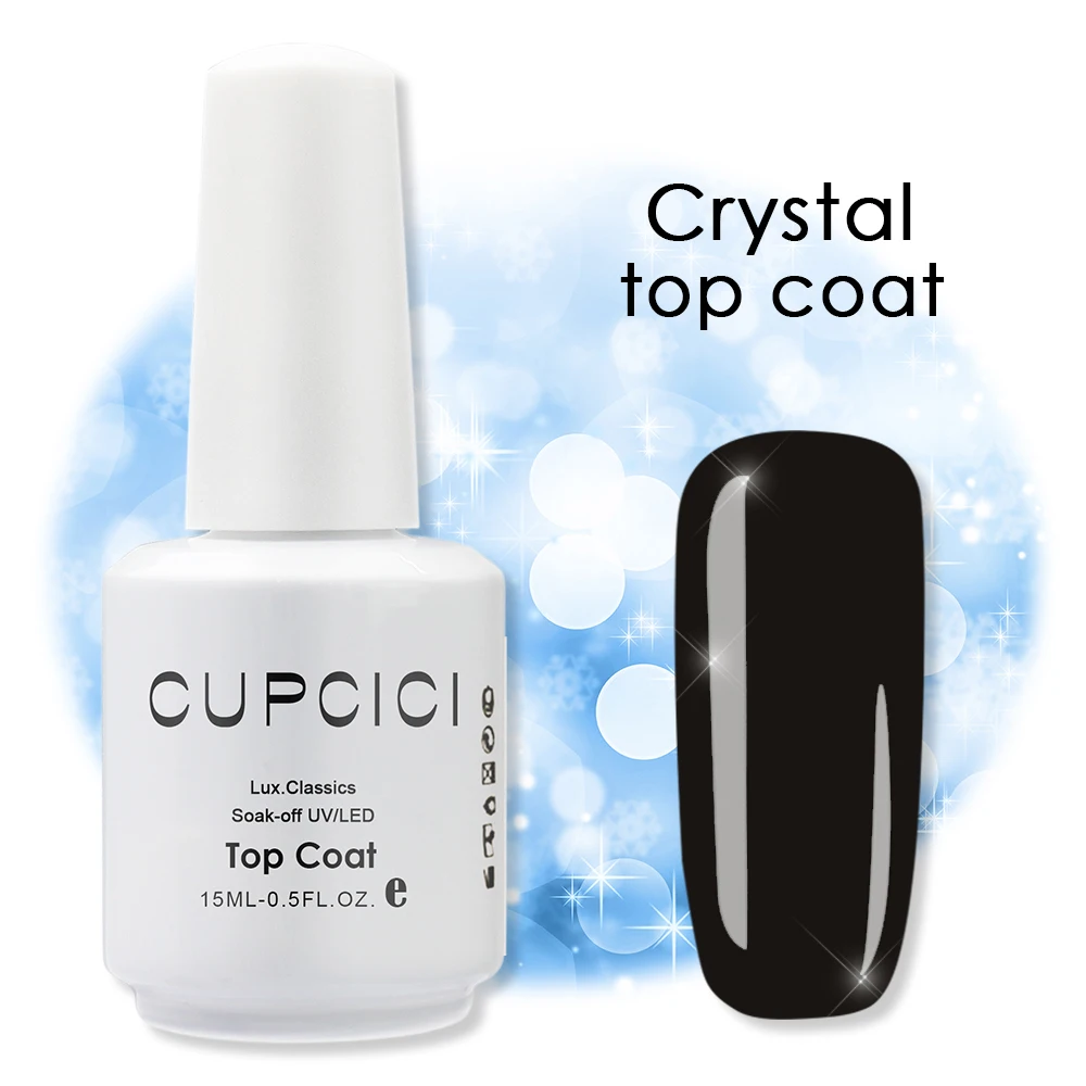 

BIN Top Coat Gel Polish 15ml Bottle Crystal Top Coat, Clear color