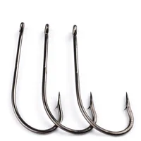 

Bulk 100pcs/bag round bend eyed sea big eye single hooks in fishing