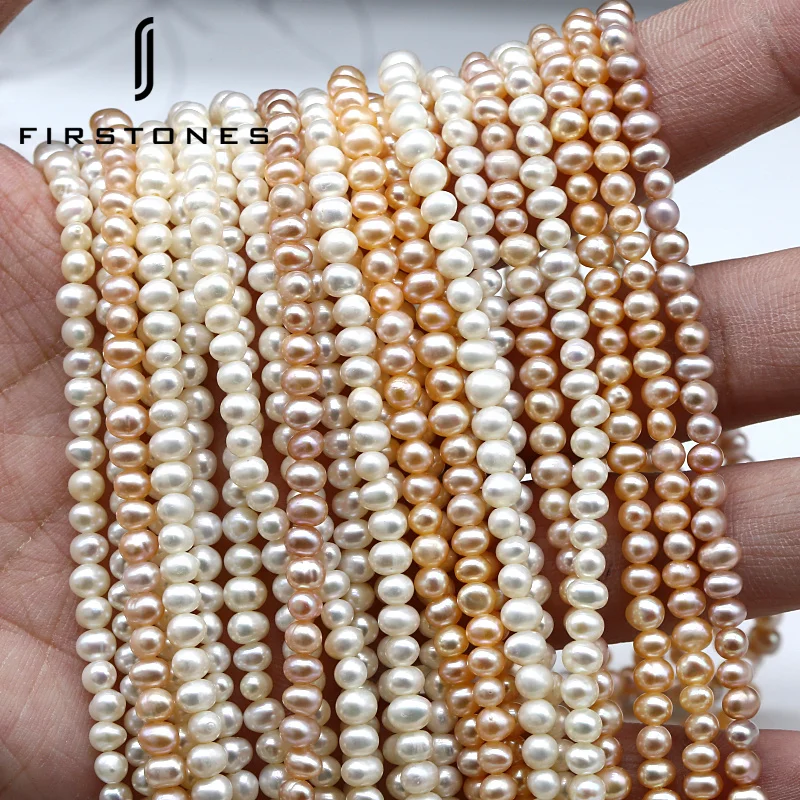 

White Cultured Natural Real Freshwater Pearl Strand String Round Freshwater Pearls 3mm