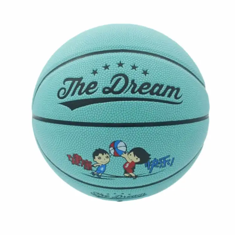 

High Quality Custom Logo Size 4 Rubber Basketball, Skyblue