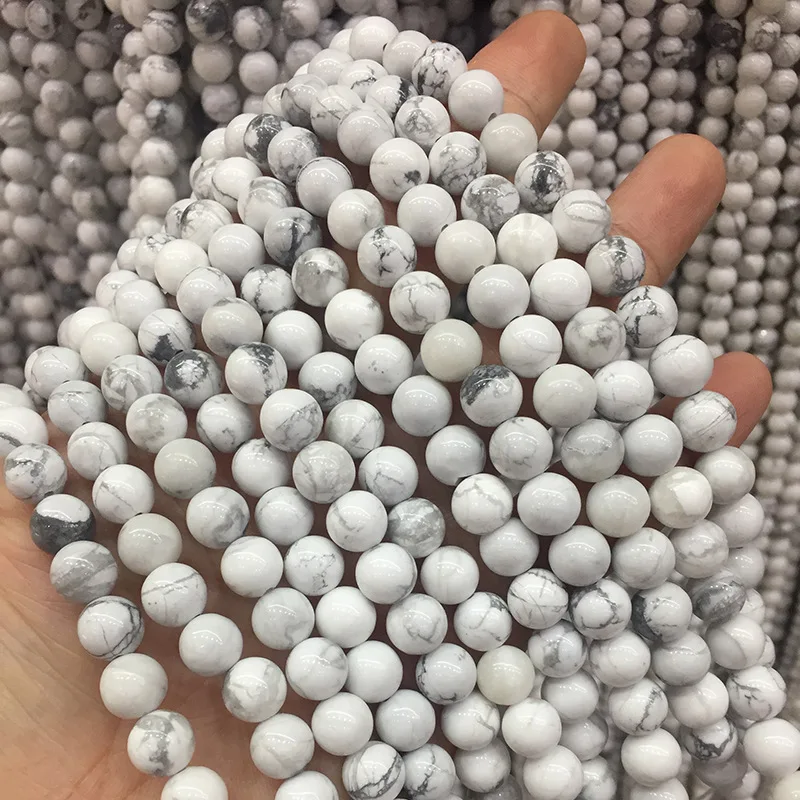 

8mm Round Howlite Gemstone Beads Strands Agate Crystal Beads for Jewelry Making, Customized color