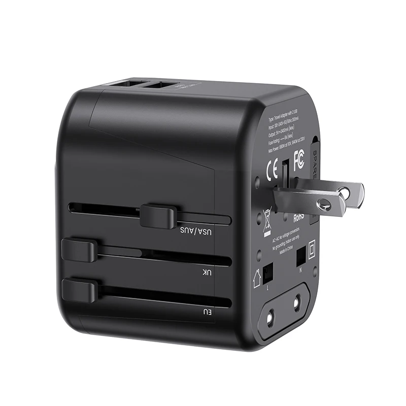 

Usams Cc173 2023 Electrical Plug Socket Usb Travel Adapter Universal Travel Adapter Dual Usb Worldwide Charger