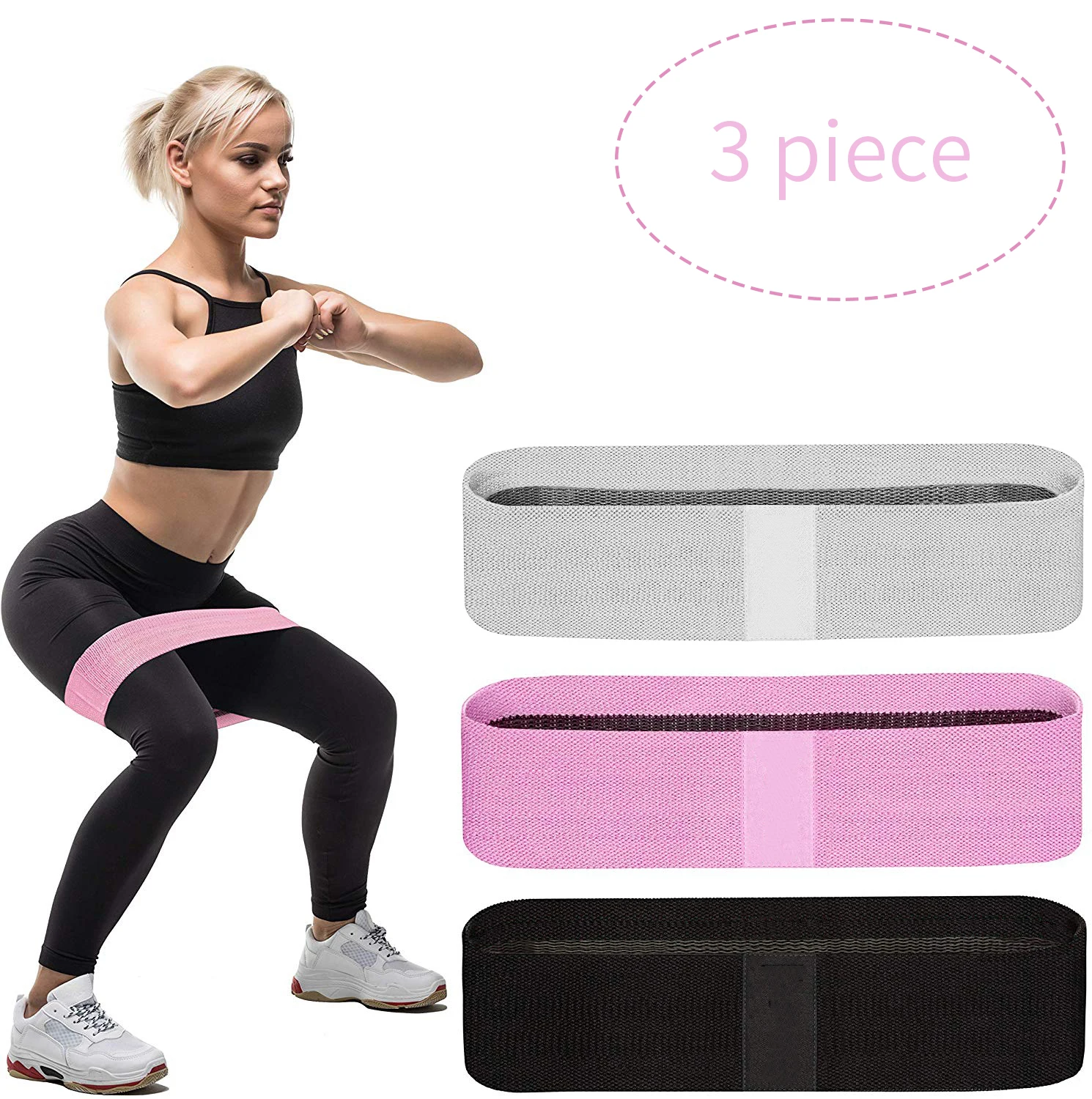Custom Logo Hip Fitness Resistance Bands Exercise Elastic Fitness Bands Set